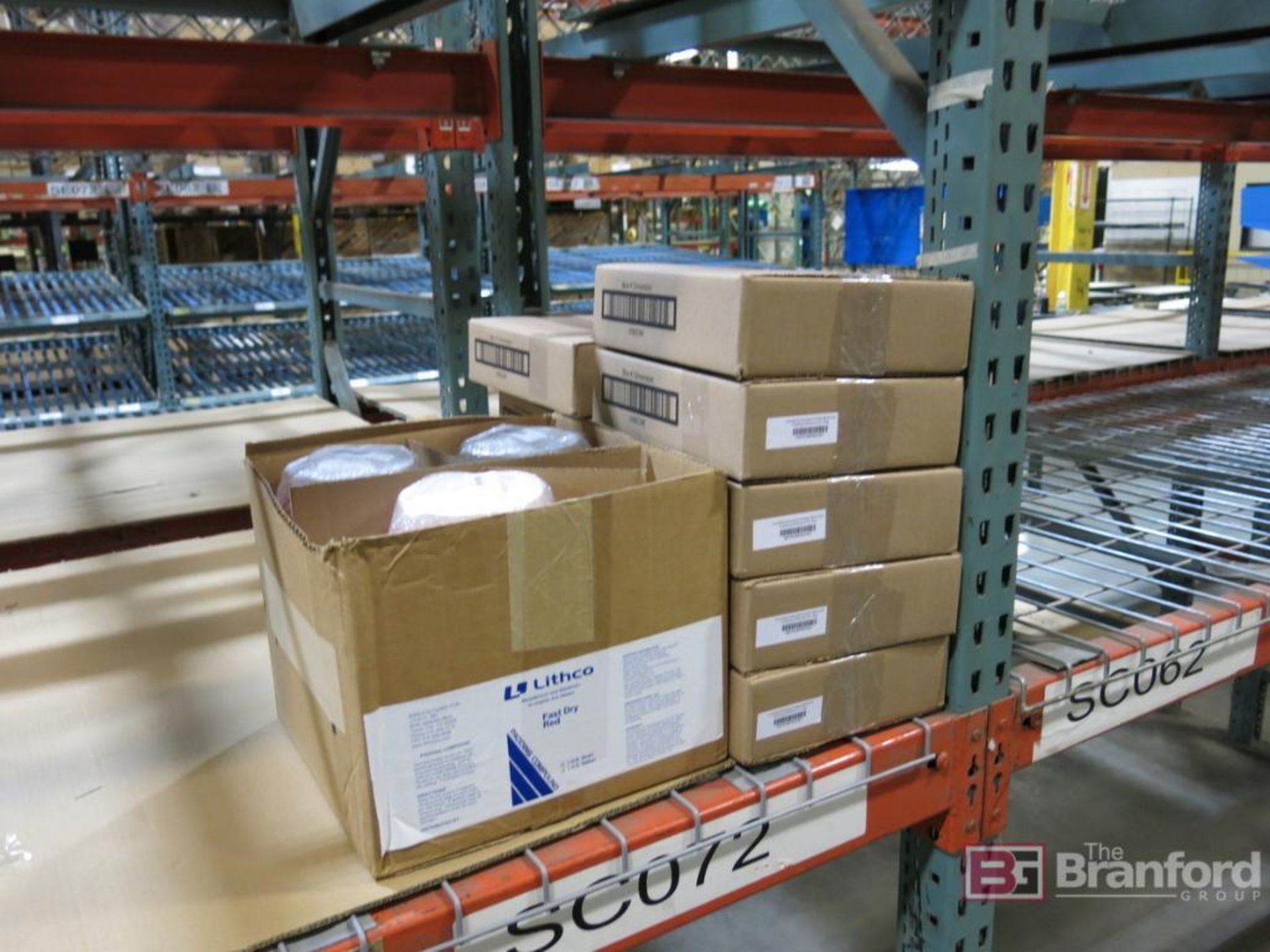 Contents of (4) Sections of Pallet Racking Incl Padding Blue, Craft ...