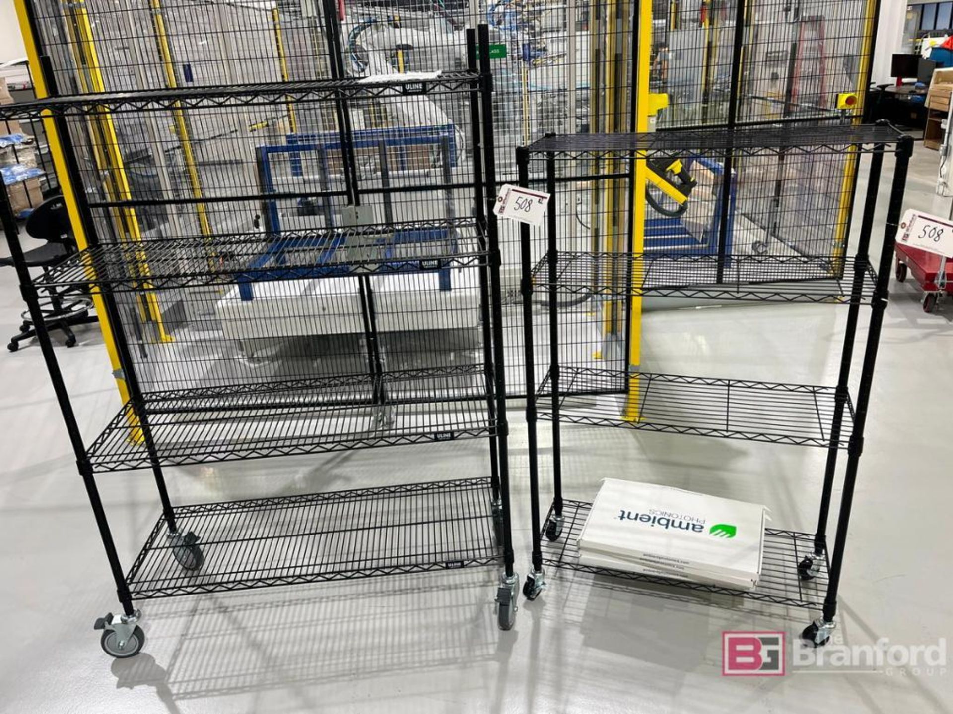 (2) Uline Wire Racks on Casters