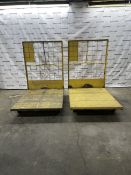 Lot of (2) 5' x 4' x 6' Heavy Duty Steel Platform Truck w/ Cage Back (Yellow)