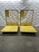 Lot of (2) 5' x 4' x 6' Heavy Duty Steel Platform Truck w/ Cage Back (Yellow)