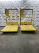 Lot of (2) 5' x 4' x 6' Heavy Duty Steel Platform Truck w/ Cage Back (Yellow)