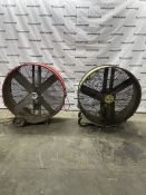 Lot of (2) 42" Heavy Duty Portable Barrel Fans
