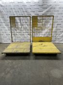 Lot of (2) 5' x 4' x 6' Heavy Duty Steel Platform Truck w/ Cage Back (Yellow)