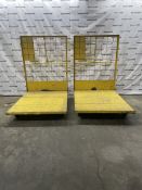 Lot of (2) 5' x 4' x 6' Heavy Duty Steel Platform Truck w/ Cage Back (Yellow)