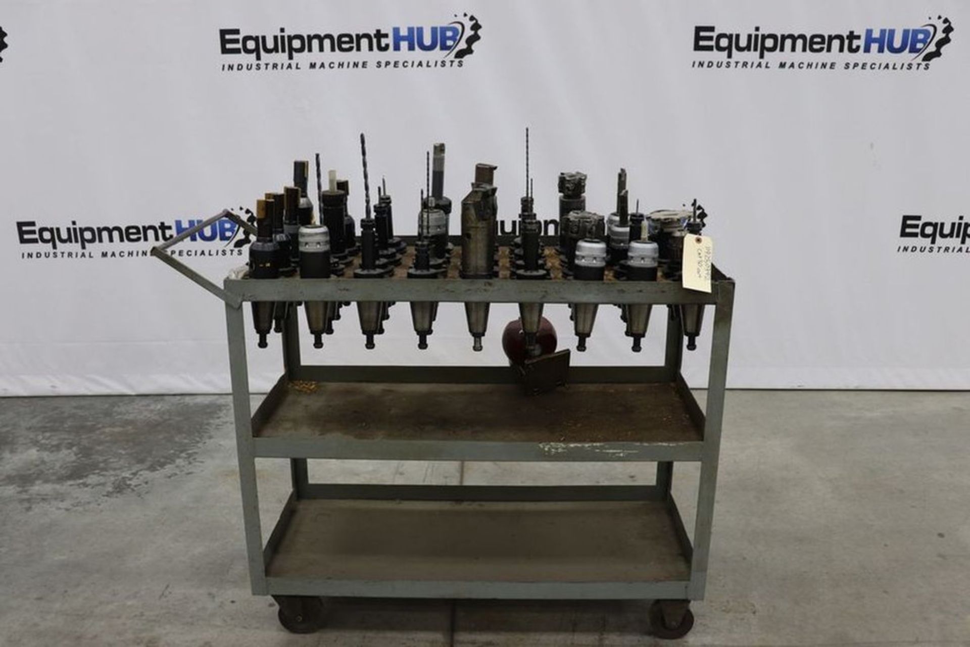 Cat50 Tool Rack (36) Assorted CAT 50 Tool Holders in Cart