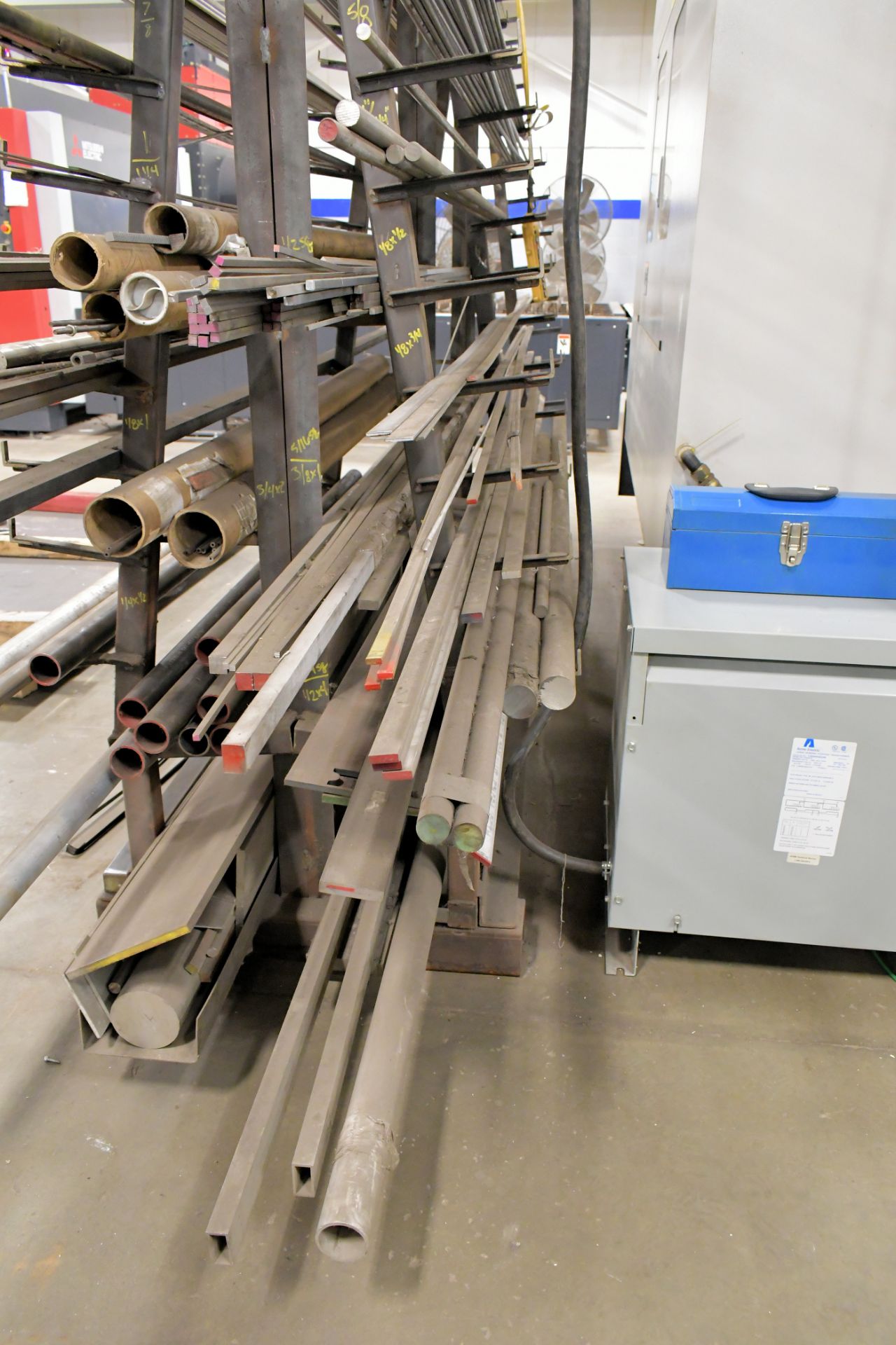Lot - Tube Stock, Square Bar Stock and Solid Round Bar Stock with Rack