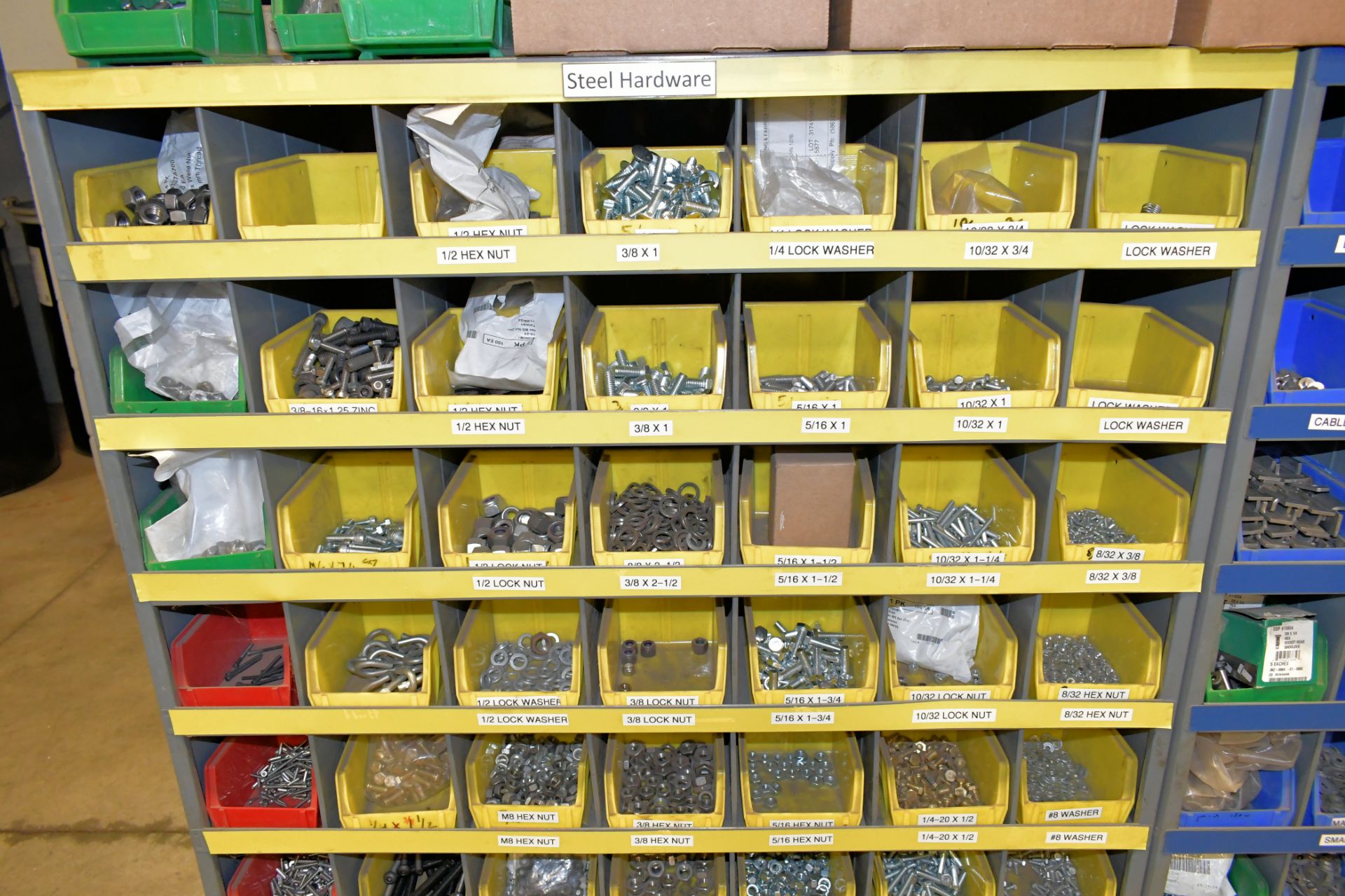 Storage Rack Slot Pin 224-Slot Organizer Rack with Bolts, Nuts, Washers, Springs and Pins