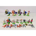 Britains - A group of Britains Deetail Knights plus a Soldier and a couple of Native Americans.