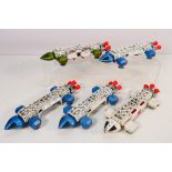 Dinky Toys - A fleet of five unboxed Dinky Toys 'Space 1999' Eagles.