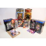 Jakks Pacific - Mattel - Playstation - A collection of Six boxed wrestling figures and boxed