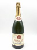A Incredibly Rare Margaret Thatcher signed bottle of House of Lords Champagne. Also signed by Former