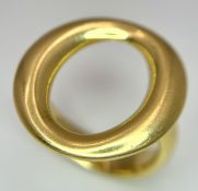 A TIFFANY ELSA PERETTI HEART 18K YELLOW GOLD RING . 14.7gms size P (BUT ADJUSTABLE)