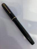 Vintage CONWAY STEWART FOUNTAIN PEN ‘No 485’ . Complete with 14 CARAT GOLD NIB. Finished in Black.