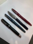 4 x Vintage FOUNTAIN PENS to include PLATIGNUM and OSMIROID. Excellent condition, please see