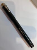 Vintage Black SWAN FOUNTAIN PEN . ‘SWAN’ LOGO on side, with words ‘Self Filler’ by Mabie Todd &