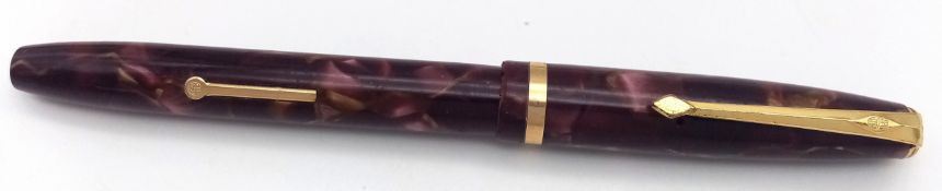 A Vintage Conway Stewart Fountain Pen-13cm Length. 14 Carat Gold Nib. In Original Box.