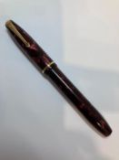 Vintage CONWAY STEWART FOUNTAIN PEN. ‘CONWAY 15’ Model. Finished in Burgundy Marble. Complete with