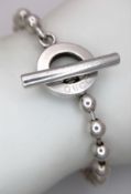 A Gucci Sterling Silver Designer Ball Bracelet. 17cm. 15.2g.