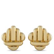 A Cartier 18K Yellow Gold Clip-On Earrings. Each earring measures 1.0 inches long by 0.94 inches