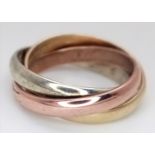 A 9K Yellow Gold Russian Wedding Ring. Size I. 4.5g.