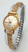 A ROAMER, GOLD TONE, MANUAL WIND, EXPANDING BRACELET WATCH. IN WORKING ORDER. S/A 1552 - 1