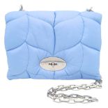 A Mulberry Blue Quilted Leather Clutch Bag. Blue leather exterior with silver-toned hardware,