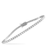 A 14K White Gold 3.55ct Lab-Grown Diamond Tennis Bracelet. A series of Lab Grown Diamonds with a