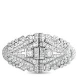 A Platinum 10.50ct Diamond Brooch. Covered in sparkling Diamonds with a total weight of 10.50