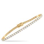 A 14K Yellow Gold 6.50ct Lab-Grown Diamond Tennis Bracelet. Lab Grown Diamonds with a total weight