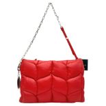 A Mulberry Softie Clutch in Lancaster Red Pillow Effect Nappa Leather. Red leather exterior with