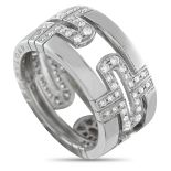 A Bvlgari Parentesi 18K White Gold 0.72ct Diamond Ring. Crafted in 18K white gold, it features a