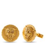 A pair of Van Cleef & Arpels Vintage 18K Yellow Gold Panther Cufflinks. Crafted from 18K Yellow