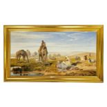 Frederick Goodall R.A. (British, 1822–1904), Arabs and Camels at a Watering Place. Signed with