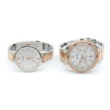A Pair Of Lorus 2 Tone Bracelet Watches. One Being Stone Set. In Full Working Order. New Batteries