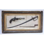 A Battle of Waterloo Relic Board - Containing Trophies Recovered From The Ridge At Mont Saint-