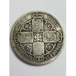 SILVER GOTHIC FLORIN coin .Worn Condition. Please see pictures.
