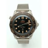 An Unworn Omega Seamaster Diver 300M James Bond 007 ‘No Time to Die’ Titanium Watch. This is the