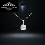 Cushion Shape Natural Diamond Pendant & Chain set in 18k White Gold - 1.00 Carat