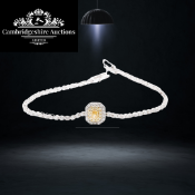 Fancy Yellow Natural Diamond Bracelet 2.50 Carat VS Clarity set in 18k white Gold