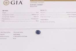 Natural Sapphire Oval Blue 4.60ct - GIA Certificated