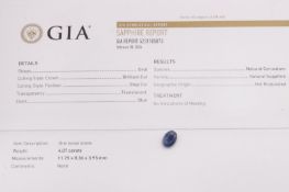 Natural Sapphire Oval Blue 4.07ct - GIA Certificated