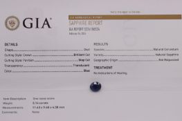 Natural Sapphire Oval Blue 5.14ct - GIA Certificated