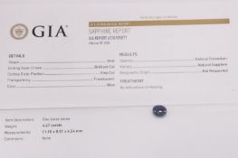 Natural Sapphire Oval Blue 4.67ct - GIA Certificated