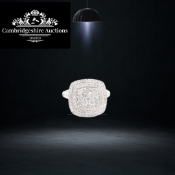 Natural Diamond Cluster Cushion Ring in 18k white gold - D Colour VS Clarity -1.50 Carat
