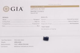 Natural Sapphire Octagonal Blue 6.86ct - GIA Certificated