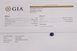Natural Sapphire Oval Blue 3.97ct - GIA Certificated