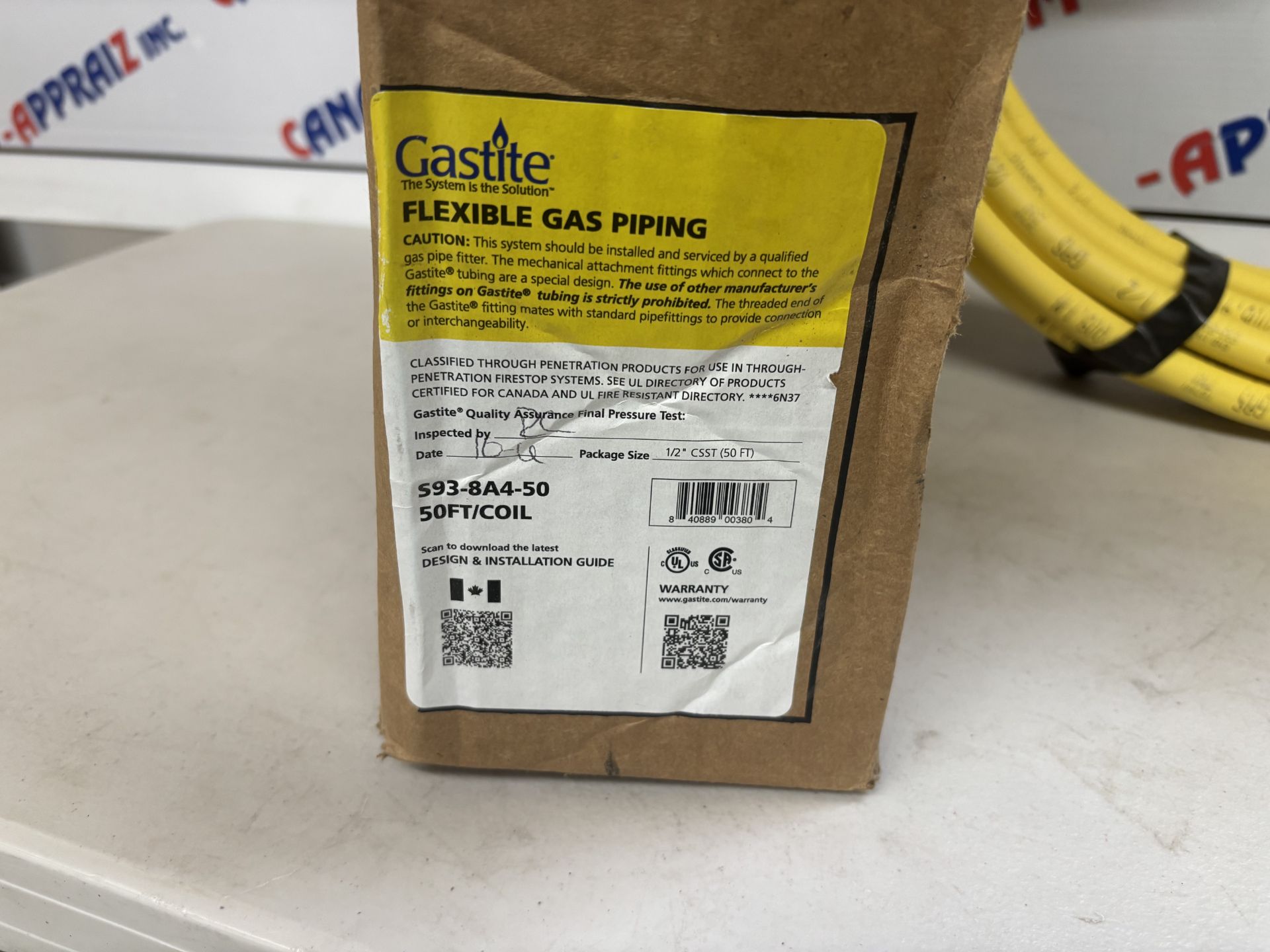 Gastite S93-8A4-50-1/2" CSST Flexible Gas Piping - 50 ft Coil