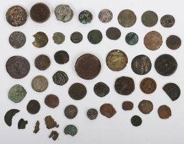 A selection of mostly hammered coinage, including Edward VI Sixpence, with a Medieval penny, some