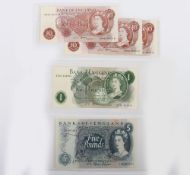 British, Bank of England, Fforde, Twenty Pounds, One Pound, Ten Shillings (3), B314 12D 507261, B305