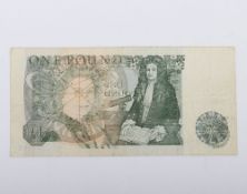 ERROR, British, Bank of England, Page, Five Pounds, printing error obverse shows through on reverse,